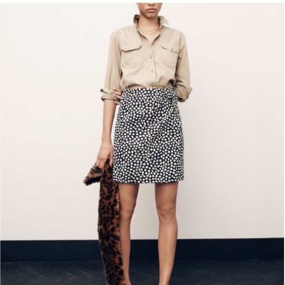 J Crew Metallic Pebble Print Skirt